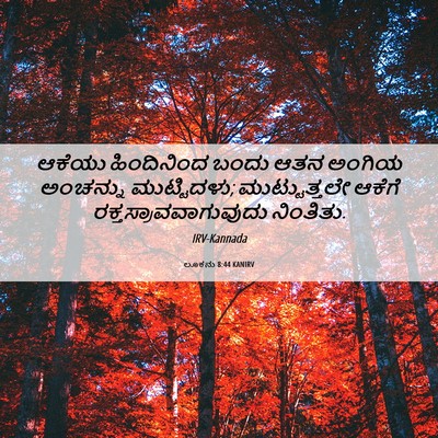 Picture 06 - ಲೂಕನು 8:44 KANIRV - ಆಕೆಯು ಹಿಂದಿನಿಂದ - Bible Verse Picture