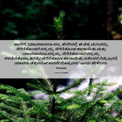 Picture 06 - ಲೂಕನು 9:48 KANIRV - ಅವರಿಗೆ, “ಯಾವನಾದರೂ - Bible Verse Picture