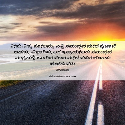 Picture 06 - ವಿಮೋಚನಕಾಂಡ 14:16 KANIRV - ನೀನು ನಿನ್ನ - Bible Verse Picture