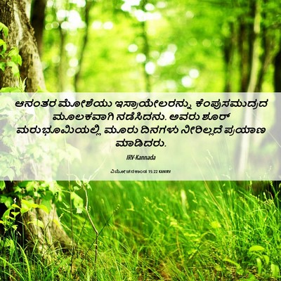 Picture 06 - ವಿಮೋಚನಕಾಂಡ 15:22 KANIRV - ಆನಂತರ ಮೋಶೆಯು - Bible Verse Picture