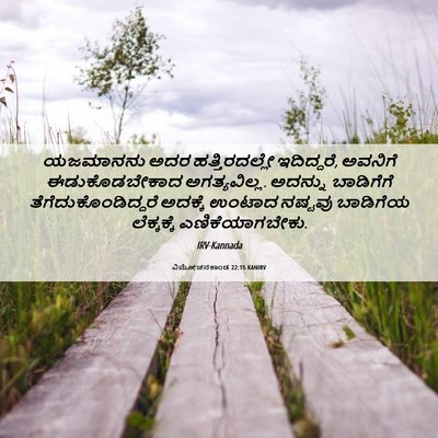 Picture 06 - ವಿಮೋಚನಕಾಂಡ 22:15 KANIRV - ಯಜಮಾನನು ಅದರ - Bible Verse Picture