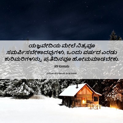 Picture 06 - ವಿಮೋಚನಕಾಂಡ 29:38 KANIRV - ಯಜ್ಞವೇದಿಯ ಮೇಲೆ - Bible Verse Picture