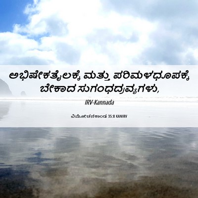 Picture 06 - ವಿಮೋಚನಕಾಂಡ 35:8 KANIRV - ಅಭಿಷೇಕತೈಲಕ್ಕೆ - Bible Verse Picture