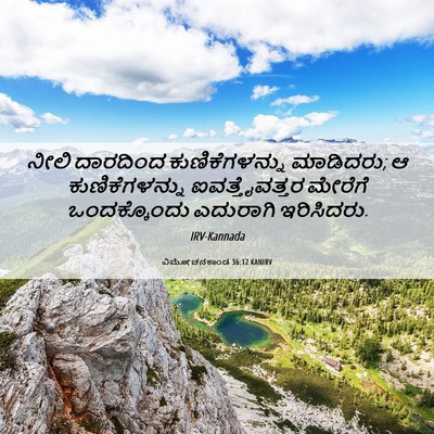 Picture 06 - ವಿಮೋಚನಕಾಂಡ 36:12 KANIRV - ನೀಲಿ ದಾರದಿಂದ - Bible Verse Picture