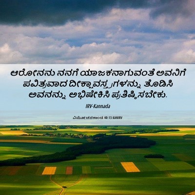 Picture 06 - ವಿಮೋಚನಕಾಂಡ 40:13 KANIRV - ಆರೋನನು ನನಗೆ - Bible Verse Picture