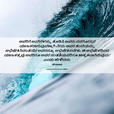Picture 06 - ವಿಮೋಚನಕಾಂಡ 40:15 KANIRV - ಅವರಿಗೆ ಅಂಗಿಗಳನ್ನು - Bible Verse Picture