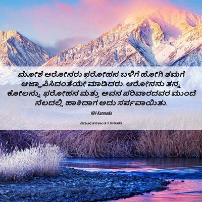 Picture 06 - ವಿಮೋಚನಕಾಂಡ 7:10 KANIRV - ಮೋಶೆ ಆರೋನರು ಫರೋಹನ - Bible Verse Picture