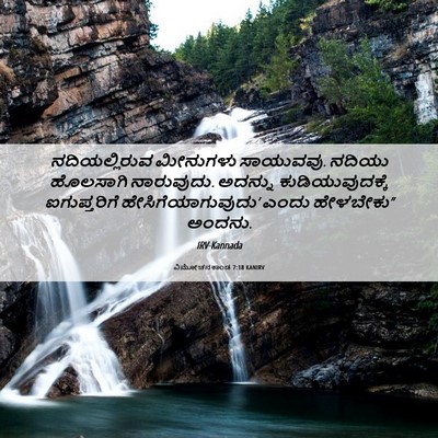 Picture 06 - ವಿಮೋಚನಕಾಂಡ 7:18 KANIRV - ನದಿಯಲ್ಲಿರುವ - Bible Verse Picture