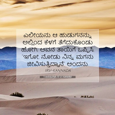 Picture 07 - 1 ಅರಸುಗಳು 17:23 KANIRV - ಎಲೀಯನು ಆ - Bible Verse Picture