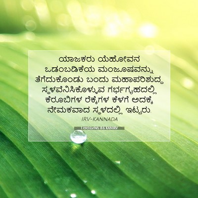 Picture 07 - 1 ಅರಸುಗಳು 8:6 KANIRV - ಯಾಜಕರು ಯೆಹೋವನ - Bible Verse Picture