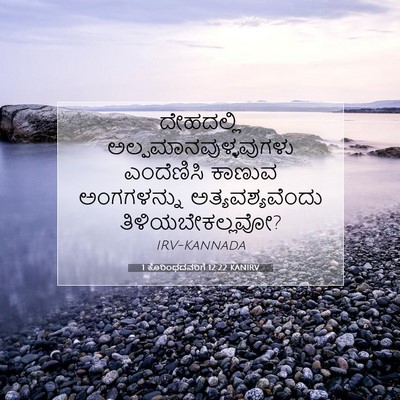 Picture 07 - 1 ಕೊರಿಂಥದವರಿಗೆ 12:22 KANIRV - ದೇಹದಲ್ಲಿ - Bible Verse Picture