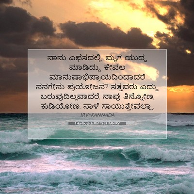 Picture 07 - 1 ಕೊರಿಂಥದವರಿಗೆ 15:32 KANIRV - ನಾನು ಎಫೆಸದಲ್ಲಿ - Bible Verse Picture