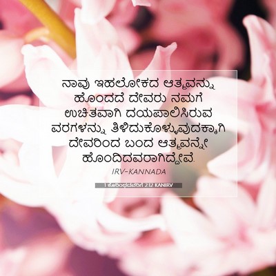 Picture 07 - 1 ಕೊರಿಂಥದವರಿಗೆ 2:12 KANIRV - ನಾವು ಇಹಲೋಕದ - Bible Verse Picture