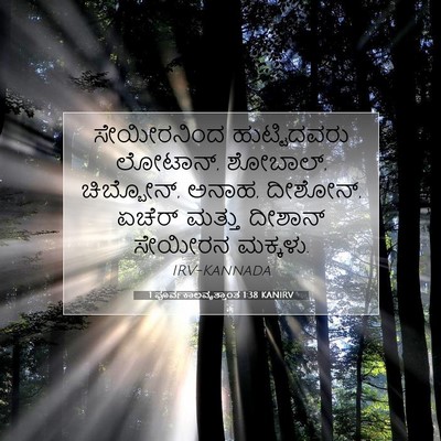Picture 07 - 1 ಪೂರ್ವಕಾಲವೃತ್ತಾಂತ 1:38 KANIRV - ಸೇಯೀರನಿಂದ - Bible Verse Picture