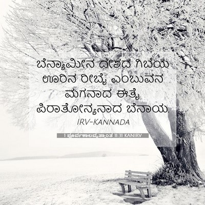 Picture 07 - 1 ಪೂರ್ವಕಾಲವೃತ್ತಾಂತ 11:31 KANIRV - ಬೆನ್ಯಾಮೀನ ದೇಶದ - Bible Verse Picture