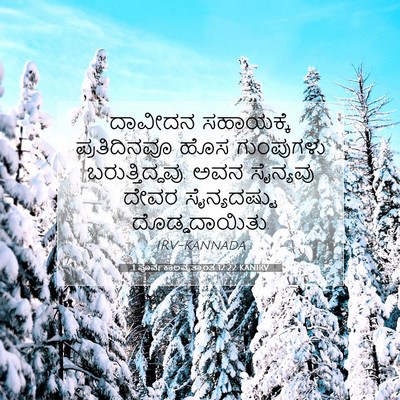Picture 07 - 1 ಪೂರ್ವಕಾಲವೃತ್ತಾಂತ 12:22 KANIRV - ದಾವೀದನ ಸಹಾಯಕ್ಕೆ - Bible Verse Picture