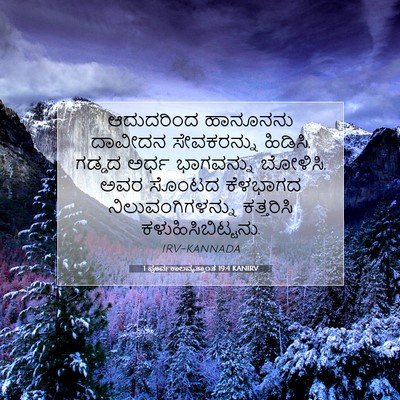 Picture 07 - 1 ಪೂರ್ವಕಾಲವೃತ್ತಾಂತ 19:4 KANIRV - ಆದುದರಿಂದ ಹಾನೂನನು - Bible Verse Picture