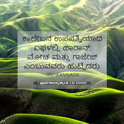 Picture 07 - 1 ಪೂರ್ವಕಾಲವೃತ್ತಾಂತ 2:46 KANIRV - ಕಾಲೇಬನ ಉಪಪತ್ನಿಯಾದ - Bible Verse Picture