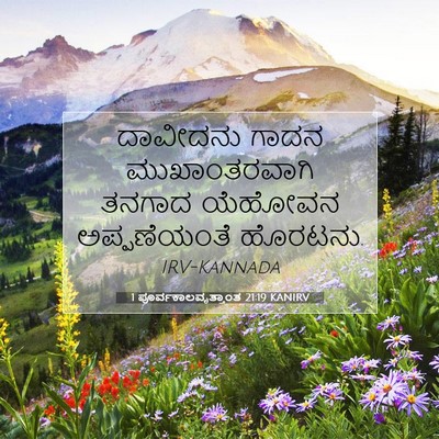Picture 07 - 1 ಪೂರ್ವಕಾಲವೃತ್ತಾಂತ 21:19 KANIRV - ದಾವೀದನು ಗಾದನ - Bible Verse Picture