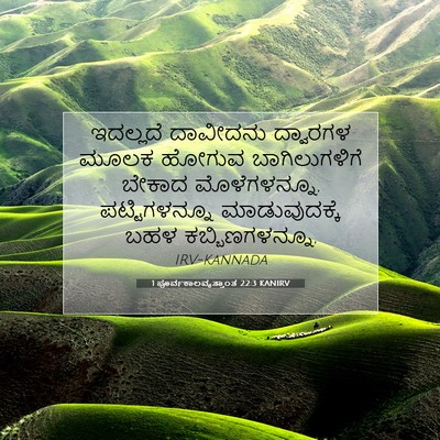Picture 07 - 1 ಪೂರ್ವಕಾಲವೃತ್ತಾಂತ 22:3 KANIRV - ಇದಲ್ಲದೆ ದಾವೀದನು - Bible Verse Picture