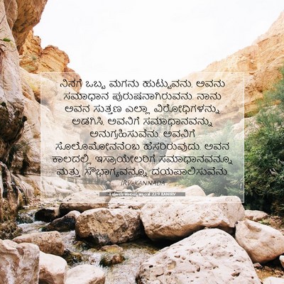 Picture 07 - 1 ಪೂರ್ವಕಾಲವೃತ್ತಾಂತ 22:9 KANIRV - ನಿನಗೆ ಒಬ್ಬ ಮಗನು - Bible Verse Picture