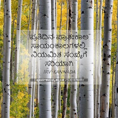 Picture 07 - 1 ಪೂರ್ವಕಾಲವೃತ್ತಾಂತ 23:30 KANIRV - ಪ್ರತಿದಿನ - Bible Verse Picture