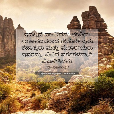 Picture 07 - 1 ಪೂರ್ವಕಾಲವೃತ್ತಾಂತ 23:6 KANIRV - ಇದಲ್ಲದೆ ದಾವೀದನು - Bible Verse Picture