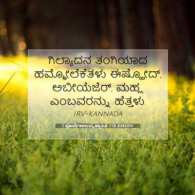 Picture 07 - 1 ಪೂರ್ವಕಾಲವೃತ್ತಾಂತ 7:18 KANIRV - ಗಿಲ್ಯಾದನ ತಂಗಿಯಾದ - Bible Verse Picture