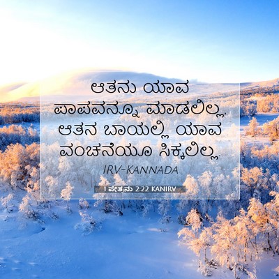 Picture 07 - 1 ಪೇತ್ರನು 2:22 KANIRV - ಆತನು ಯಾವ ಪಾಪವನ್ನೂ - Bible Verse Picture