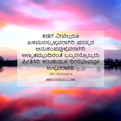 Picture 07 - 1 ಪೇತ್ರನು 3:8 KANIRV - ಕಡೆಗೆ ನೀವೆಲ್ಲರೂ - Bible Verse Picture