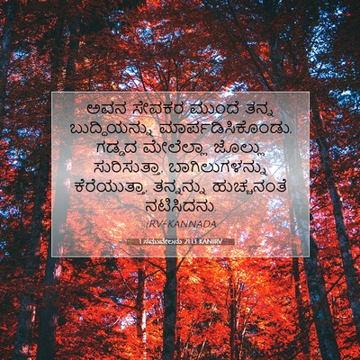 Picture 07 - 1 ಸಮುವೇಲನು 21:13 KANIRV - ಅವನ ಸೇವಕರ ಮುಂದೆ - Bible Verse Picture