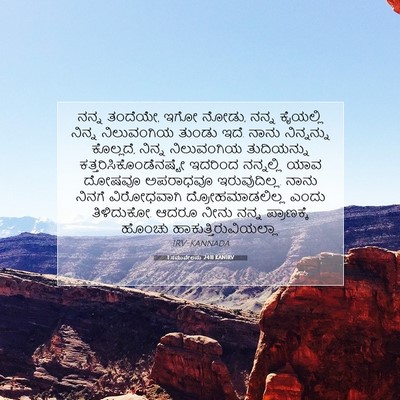 Picture 07 - 1 ಸಮುವೇಲನು 24:11 KANIRV - ನನ್ನ ತಂದೆಯೇ, ಇಗೋ - Bible Verse Picture