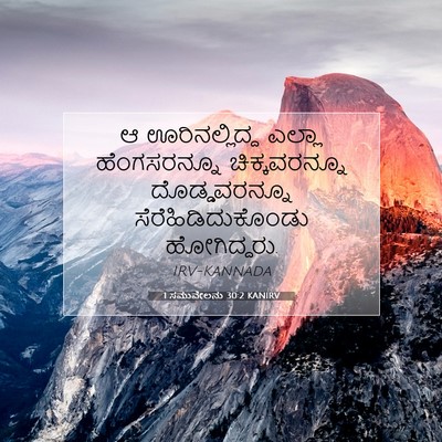 Picture 07 - 1 ಸಮುವೇಲನು 30:2 KANIRV - ಆ ಊರಿನಲ್ಲಿದ್ದ - Bible Verse Picture