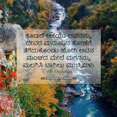 Picture 07 - 2 ಅರಸುಗಳು 4:21 KANIRV - ಕೂಡಲೆ ಆಕೆಯು - Bible Verse Picture