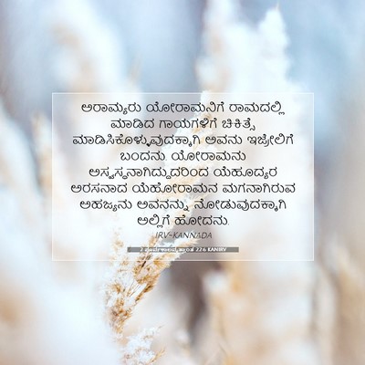 Picture 07 - 2 ಪೂರ್ವಕಾಲವೃತ್ತಾಂತ 22:6 KANIRV - ಅರಾಮ್ಯರು - Bible Verse Picture
