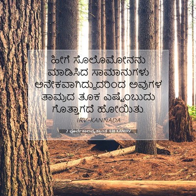 Picture 07 - 2 ಪೂರ್ವಕಾಲವೃತ್ತಾಂತ 4:18 KANIRV - ಹೀಗೆ ಸೊಲೊಮೋನನು - Bible Verse Picture