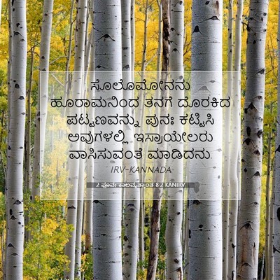 Picture 07 - 2 ಪೂರ್ವಕಾಲವೃತ್ತಾಂತ 8:2 KANIRV - ಸೊಲೊಮೋನನು - Bible Verse Picture