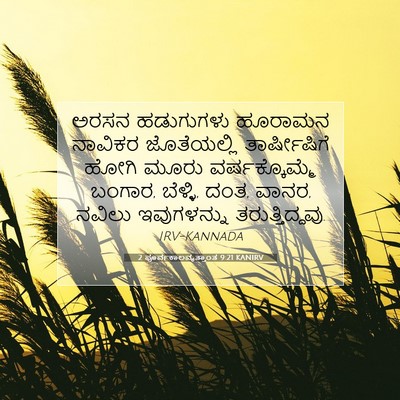 Picture 07 - 2 ಪೂರ್ವಕಾಲವೃತ್ತಾಂತ 9:21 KANIRV - ಅರಸನ ಹಡುಗುಗಳು - Bible Verse Picture