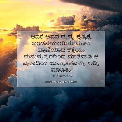 Picture 07 - 2 ಪೇತ್ರನು 2:16 KANIRV - ಆದರೆ ಅವನ ದುಷ್ಟ - Bible Verse Picture