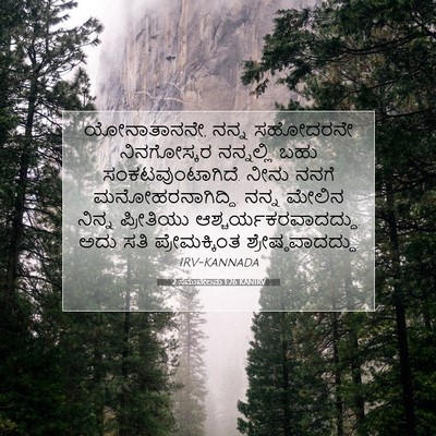 Picture 07 - 2 ಸಮುವೇಲನು 1:26 KANIRV - ಯೋನಾತಾನನೇ, ನನ್ನ - Bible Verse Picture