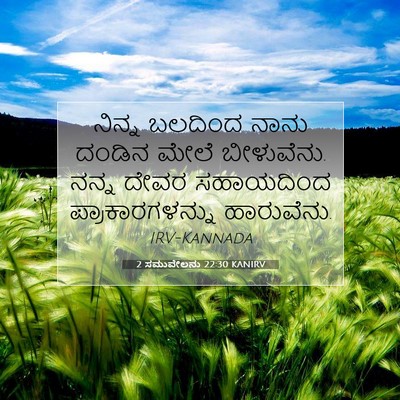 Picture 07 - 2 ಸಮುವೇಲನು 22:30 KANIRV - ನಿನ್ನ ಬಲದಿಂದ ನಾನು - Bible Verse Picture