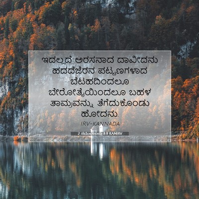 Picture 07 - 2 ಸಮುವೇಲನು 8:8 KANIRV - ಇದಲ್ಲದೆ ಅರಸನಾದ - Bible Verse Picture