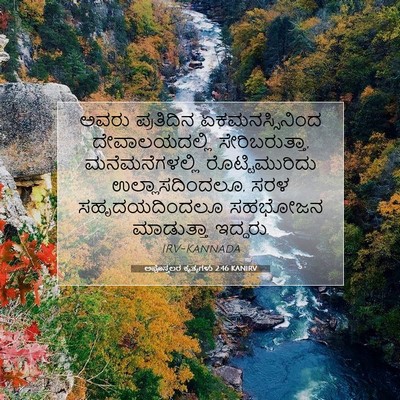 Picture 07 - ಅಪೊಸ್ತಲರ ಕೃತ್ಯಗಳು 2:46 KANIRV - ಅವರು ಪ್ರತಿದಿನ - Bible Verse Picture