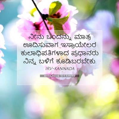 Picture 07 - ಅರಣ್ಯಕಾಂಡ 10:4 KANIRV - ನೀನು ಒಂದನ್ನು - Bible Verse Picture