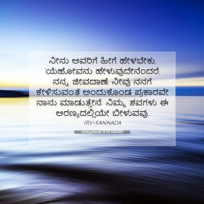 Picture 07 - ಅರಣ್ಯಕಾಂಡ 14:28 KANIRV - ನೀನು ಅವರಿಗೆ ಹೀಗೆ - Bible Verse Picture