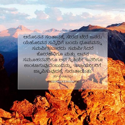 Picture 07 - ಅರಣ್ಯಕಾಂಡ 16:40 KANIRV - ಆರೋನನ ಸಂತಾನಕ್ಕೆ - Bible Verse Picture