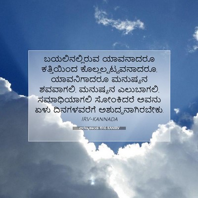 Picture 07 - ಅರಣ್ಯಕಾಂಡ 19:16 KANIRV - ಬಯಲಿನಲ್ಲಿರುವ - Bible Verse Picture