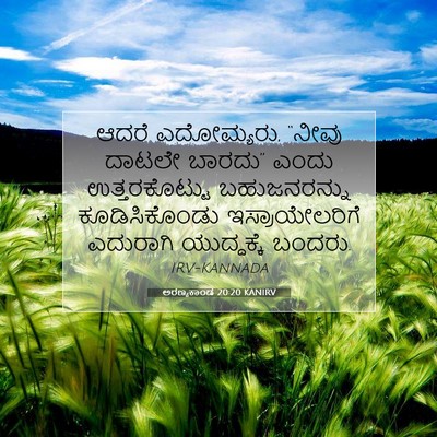 Picture 07 - ಅರಣ್ಯಕಾಂಡ 20:20 KANIRV - ಆದರೆ ಎದೋಮ್ಯರು, - Bible Verse Picture