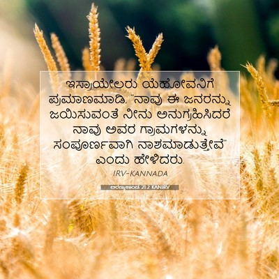 Picture 07 - ಅರಣ್ಯಕಾಂಡ 21:2 KANIRV - ಇಸ್ರಾಯೇಲರು - Bible Verse Picture