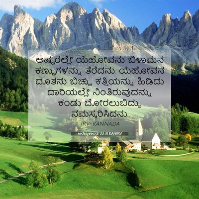 Picture 07 - ಅರಣ್ಯಕಾಂಡ 22:31 KANIRV - ಅಷ್ಟರಲ್ಲೇ ಯೆಹೋವನು - Bible Verse Picture